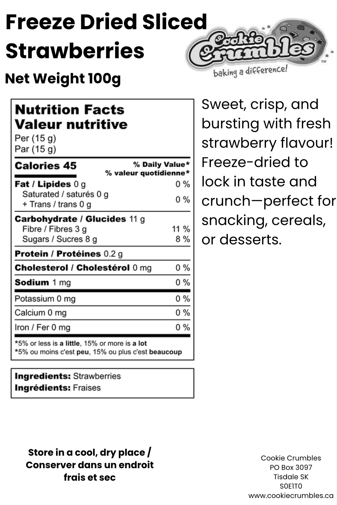 Freeze Dried Sliced Strawberries