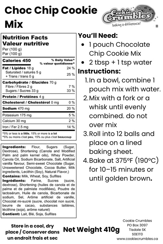 Choc Chip Dry Mix