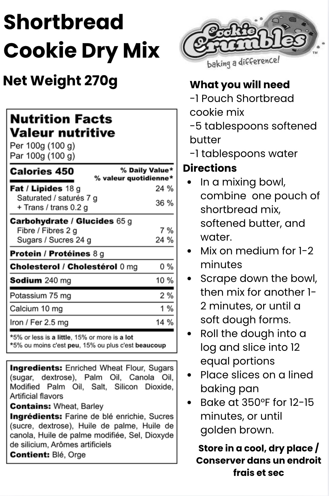 Shortbread Cookie Mix