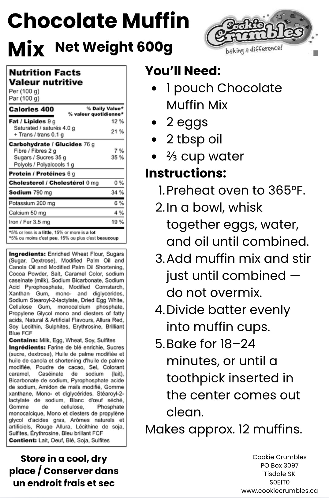 Chocolate Muffin Mix