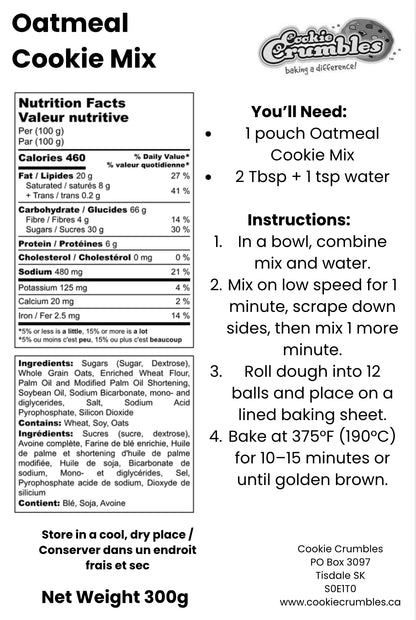 Oatmeal Cookie Mix