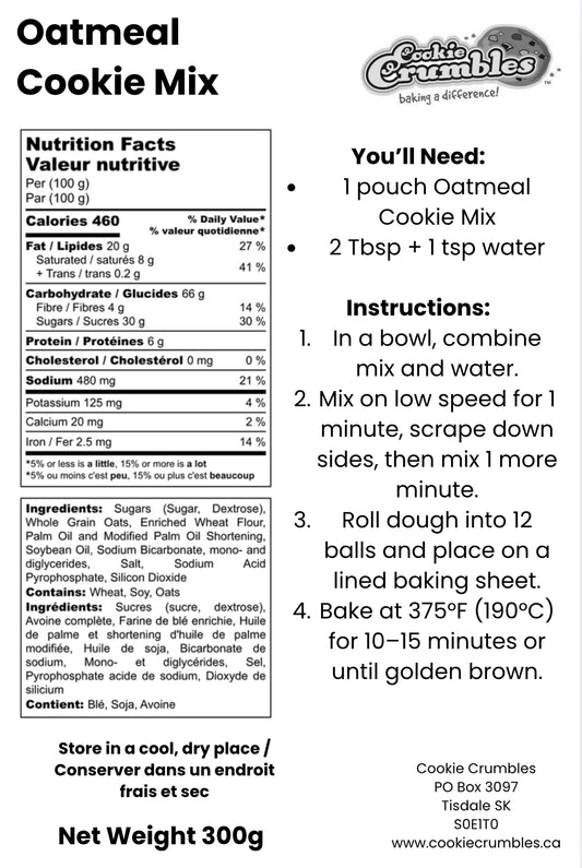 Oatmeal Cookie Mix