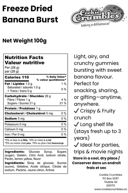 Freeze Dried Banana Burst Candy