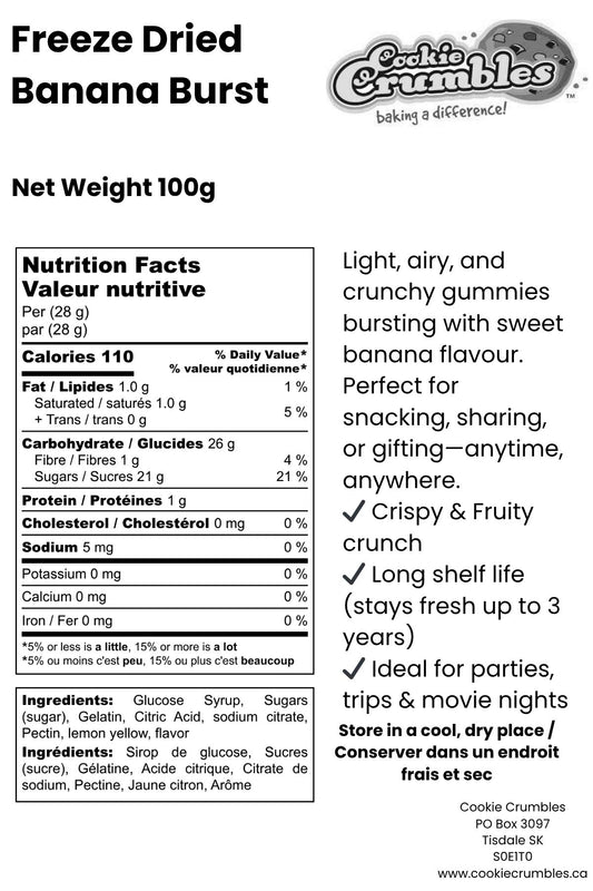 Freeze Dried Banana Burst Candy
